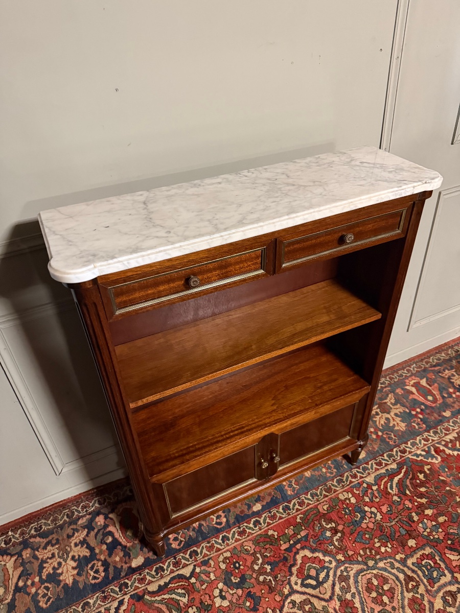 Louis XVI Style Mahogany Bookcase.-photo-2