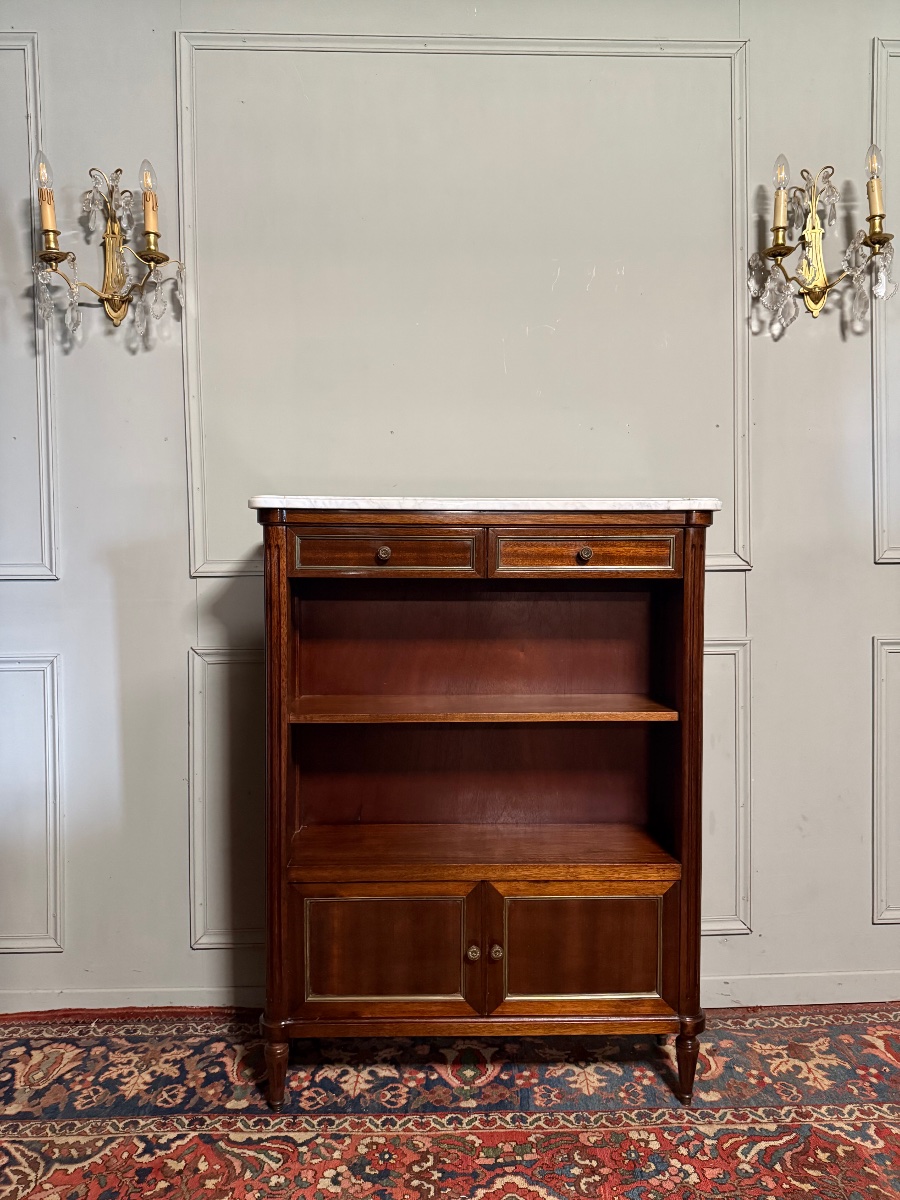 Louis XVI Style Mahogany Bookcase.-photo-3