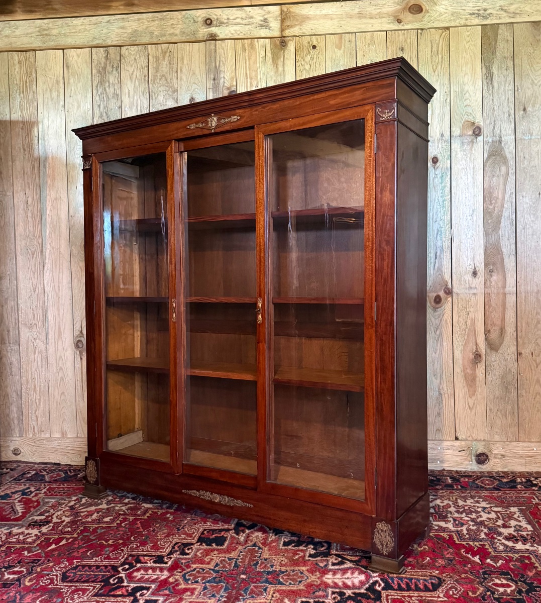 Empire-style Mahogany Bookcase. 
