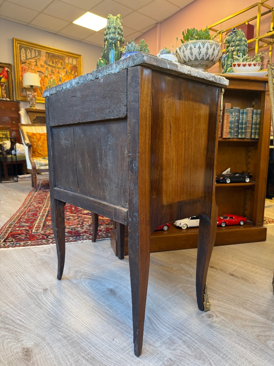 Commode transition  d'époque XVIII ème en marqueterie -photo-4