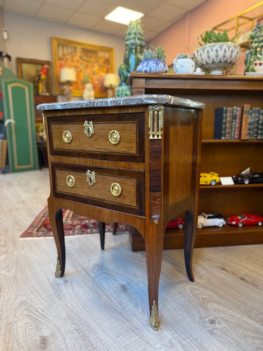 Commode transition  d'époque XVIII ème en marqueterie -photo-1