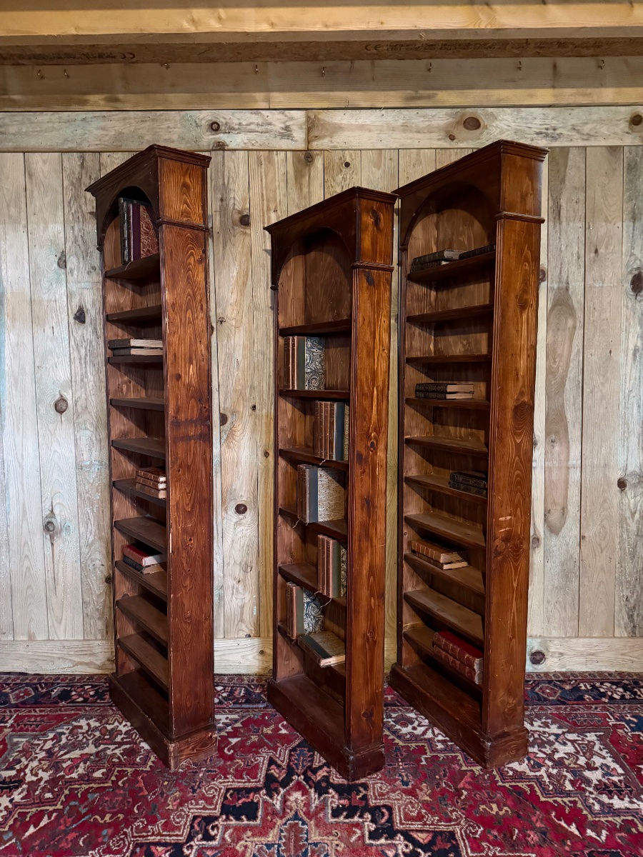 Ensemble de trois Bibus / Bibliothèques de style Louis XVI  Milieu XX ème. -photo-4