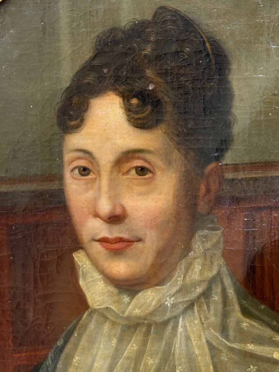 Portrait Of A Woman Of Distinction. Oil On Canvas. 19th Century. -photo-2