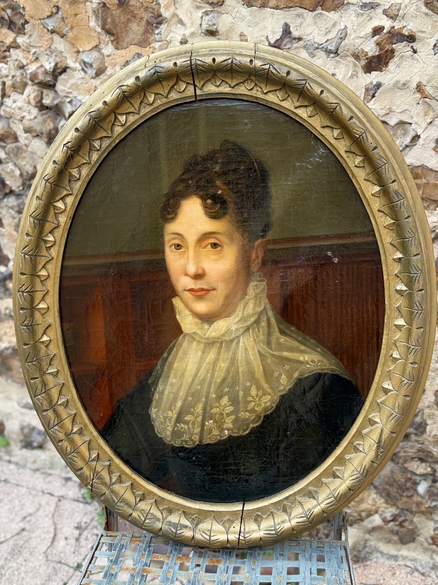 Portrait Of A Woman Of Distinction. Oil On Canvas. 19th Century. 