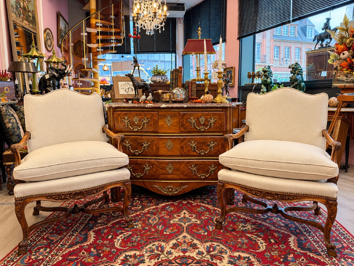 Pair Of Regency-style Armchairs From The 20th Century 