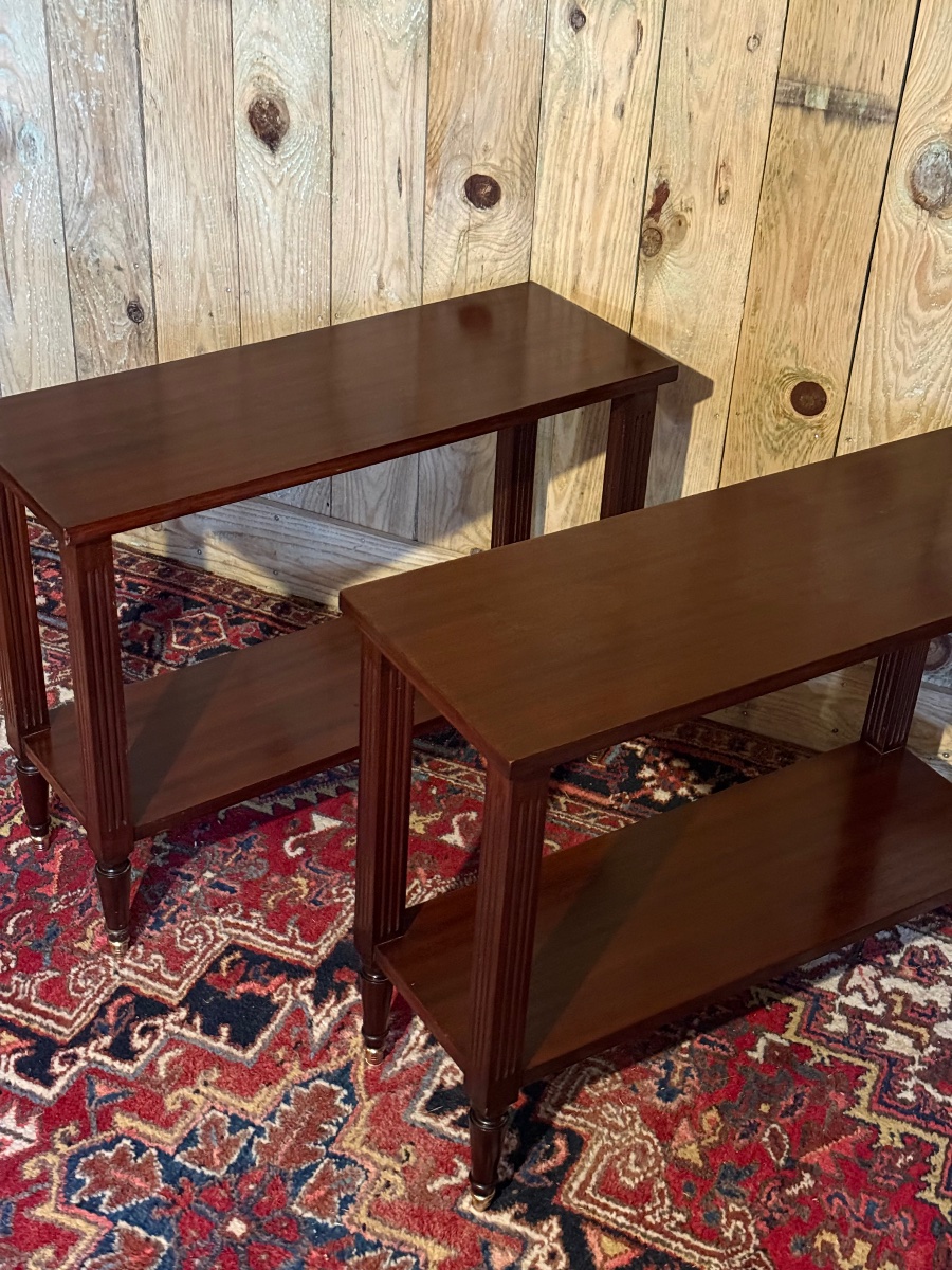 Pair Of Louis XVI-style Mahogany End Tables. -photo-2