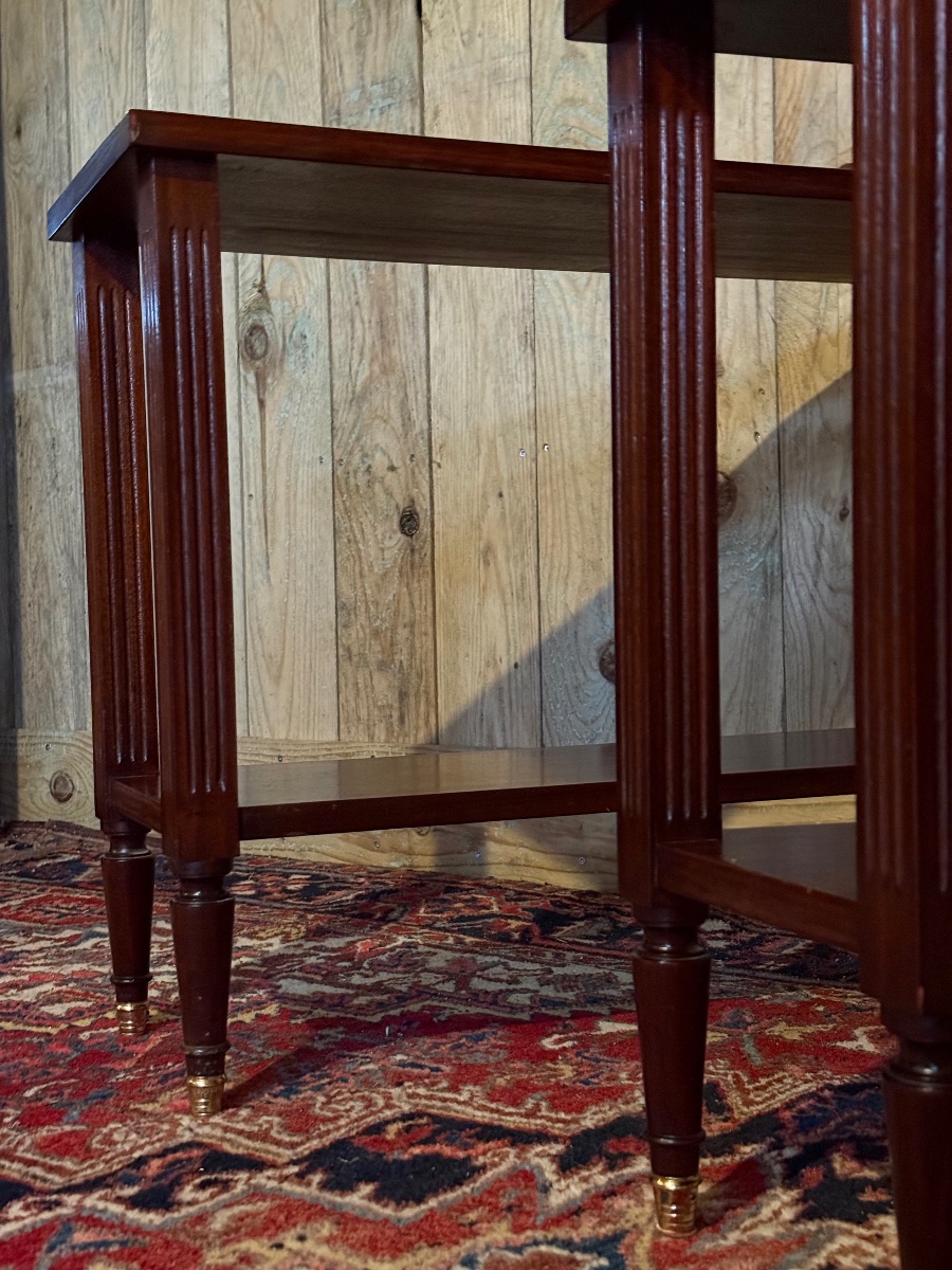 Pair Of Louis XVI-style Mahogany End Tables. -photo-3