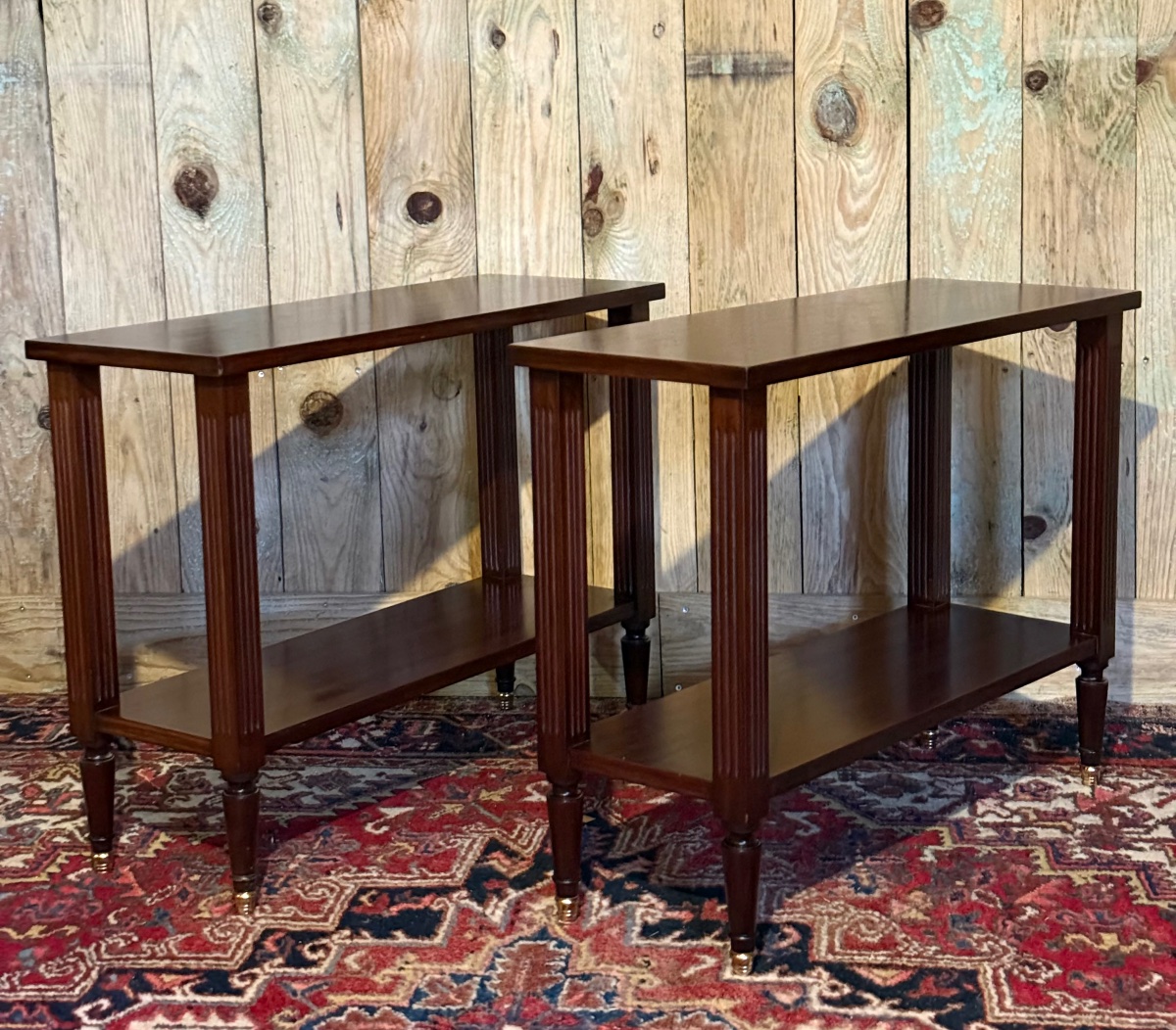 Pair Of Louis XVI-style Mahogany End Tables. 