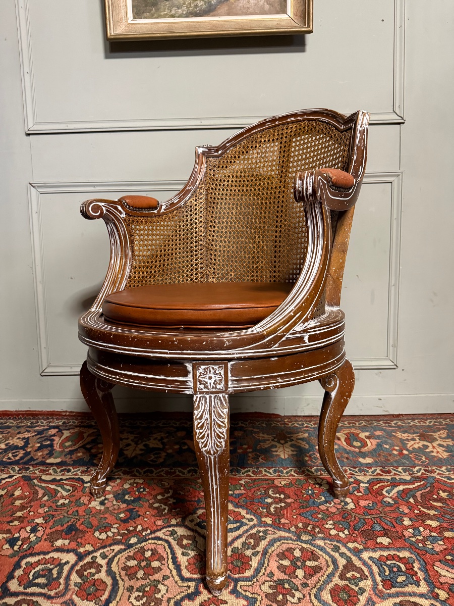 Fauteuil de bureau tournant de style Louis XV -photo-2