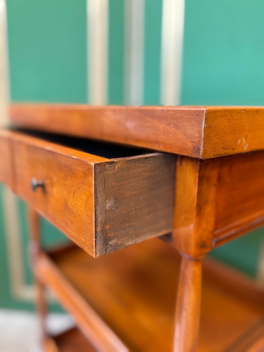 Natural Wood Side Table -photo-4