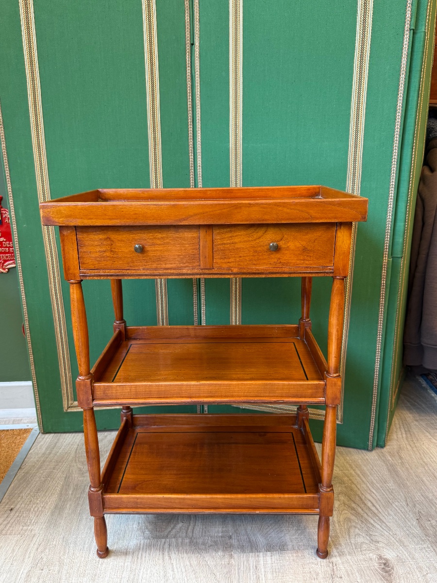 Natural Wood Side Table -photo-2