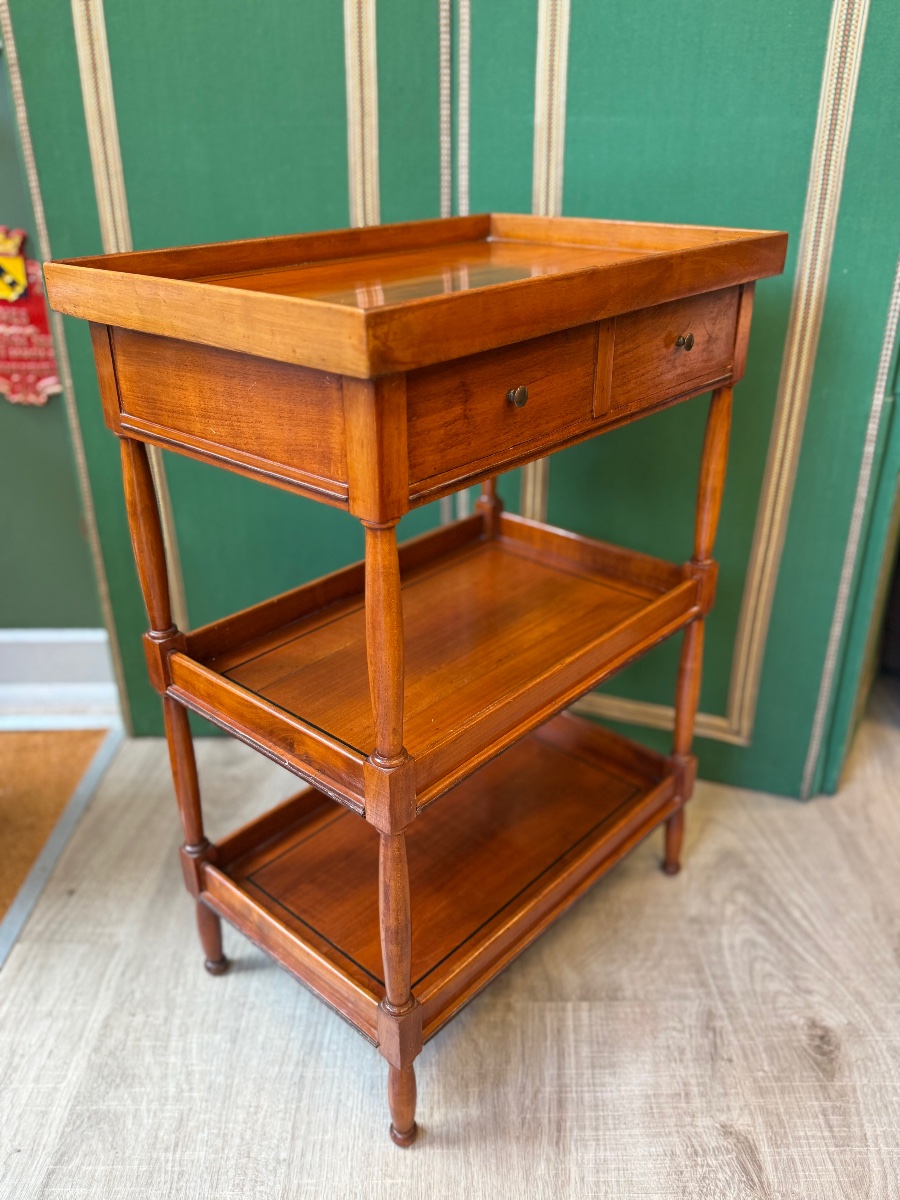Natural Wood Side Table 