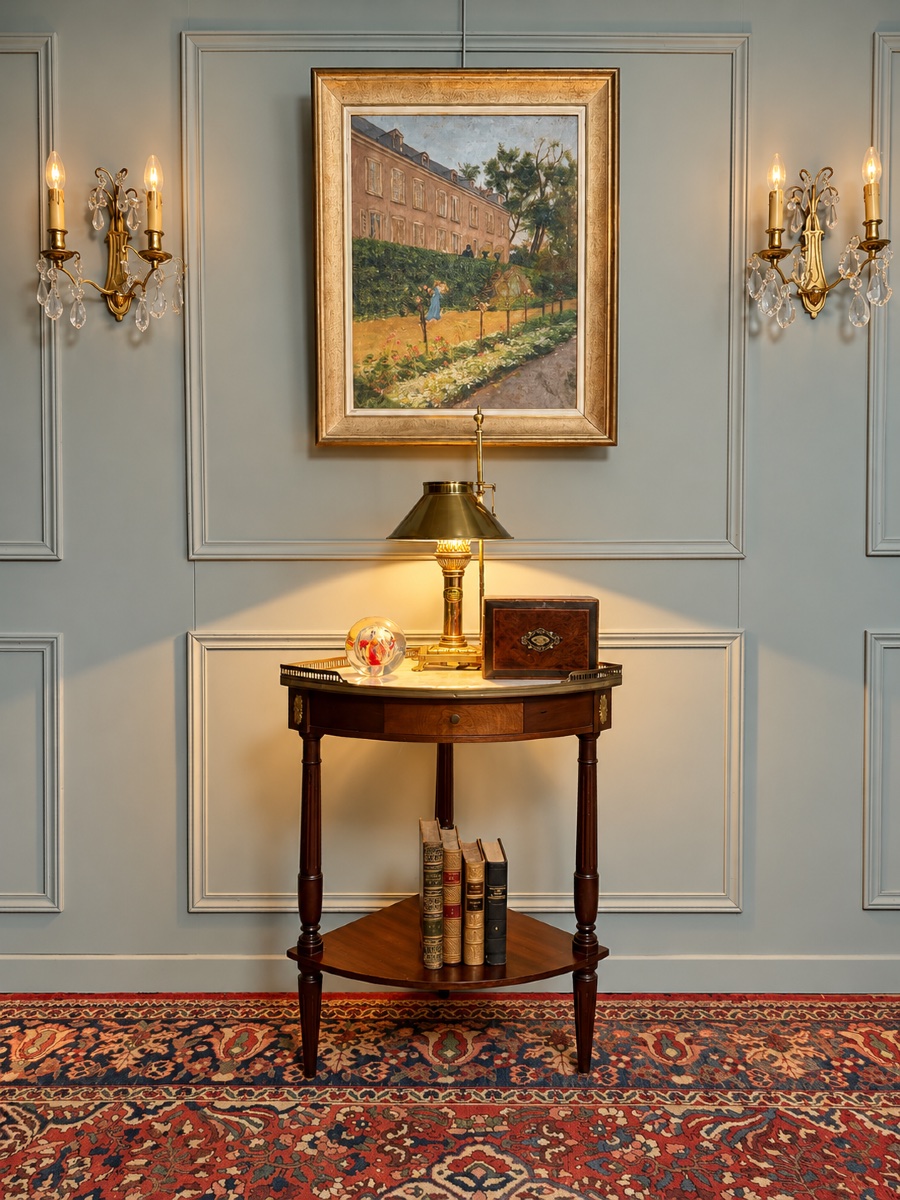 Louis XVI-style Corner Console Table, 20th Century 