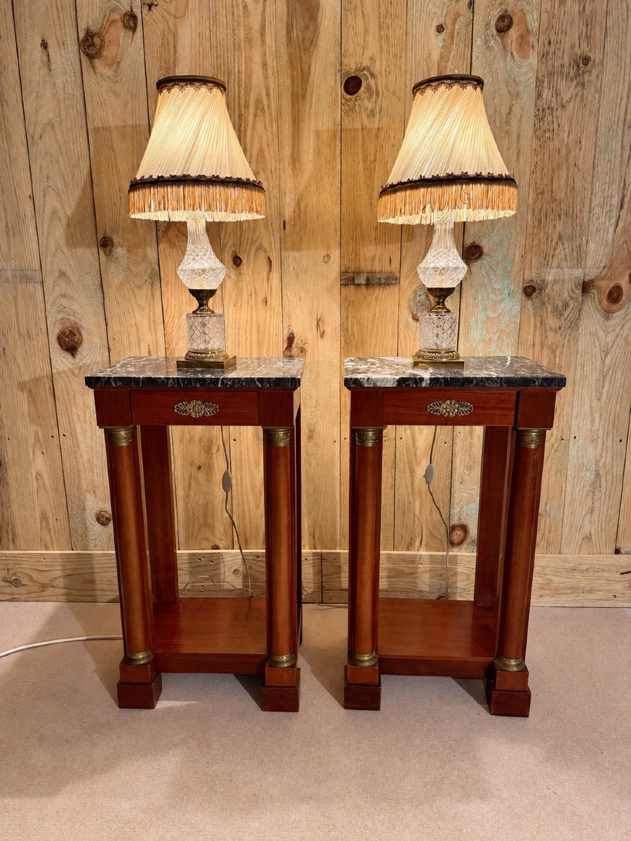 Pair Of Empire-style Nightstands From The 20th Century -photo-2