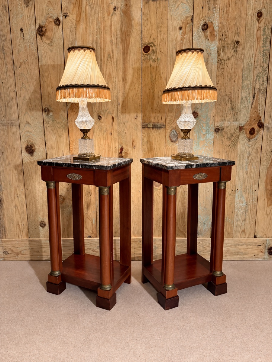 Pair Of Empire-style Nightstands From The 20th Century -photo-3