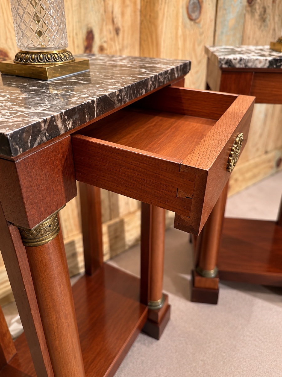 Pair Of Empire-style Nightstands From The 20th Century -photo-1