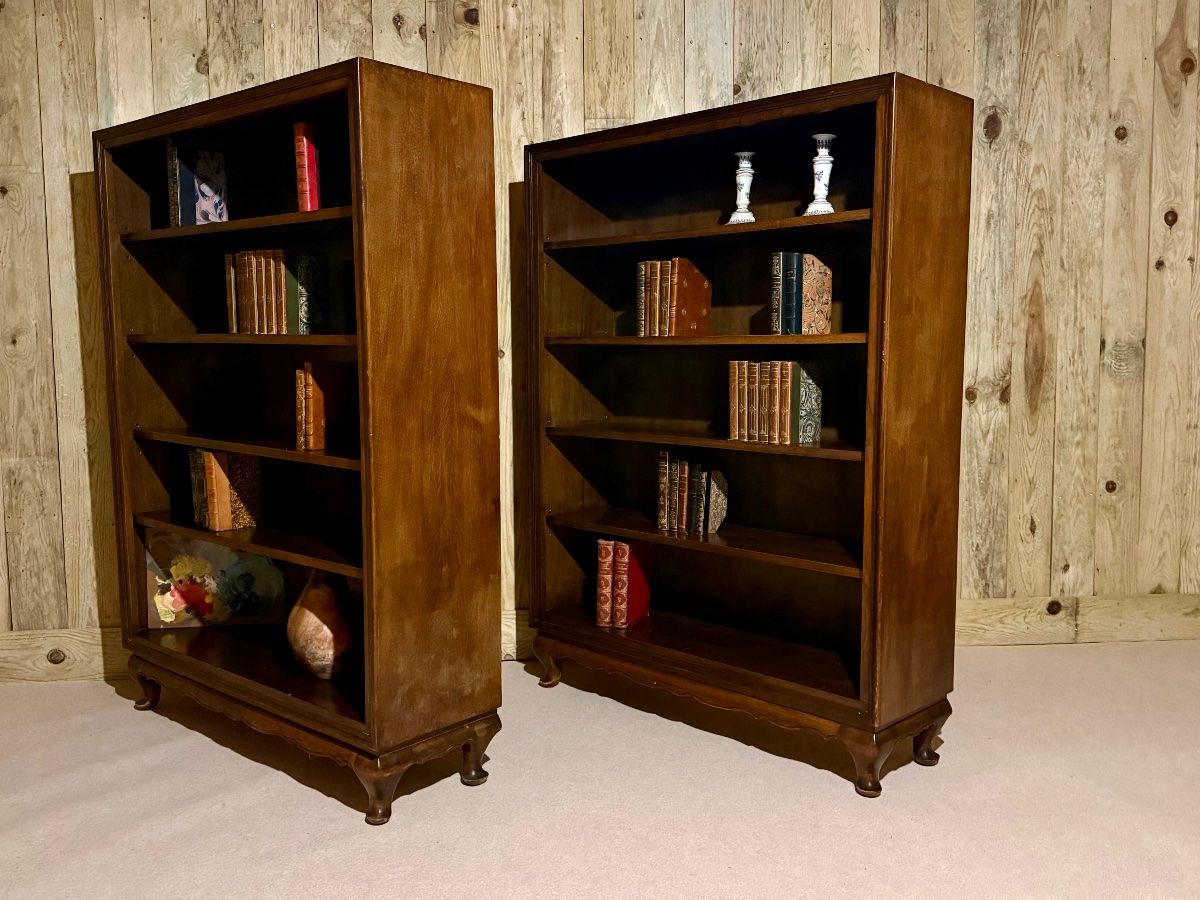 Pair Of Chippendale Bookcase Sideboards -photo-2