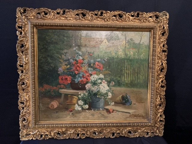 Eugène Henri Cauchois ( 1850-1911) » Nature Morte Aux Fleurs Des Champs ».-photo-4