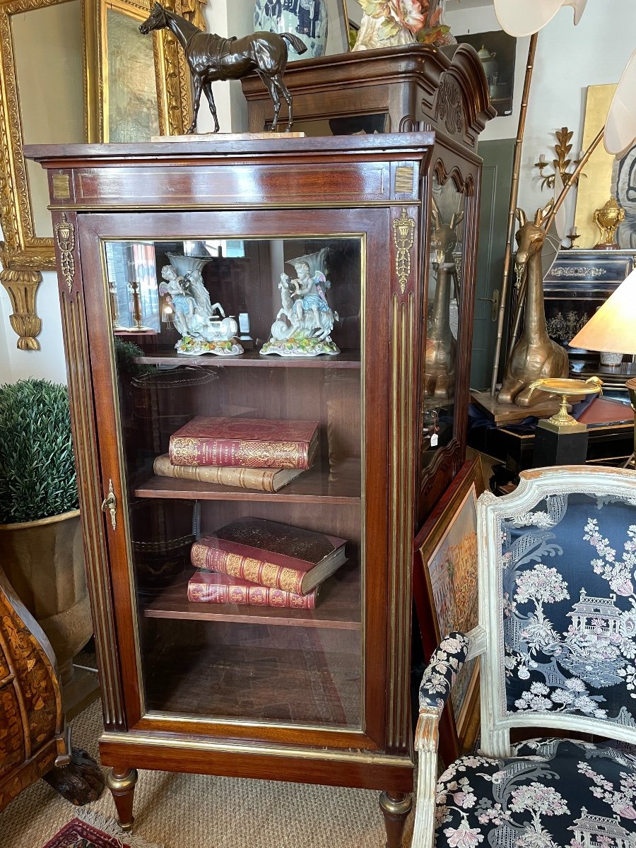 Louis XVI Style Showcase In Mahogany.