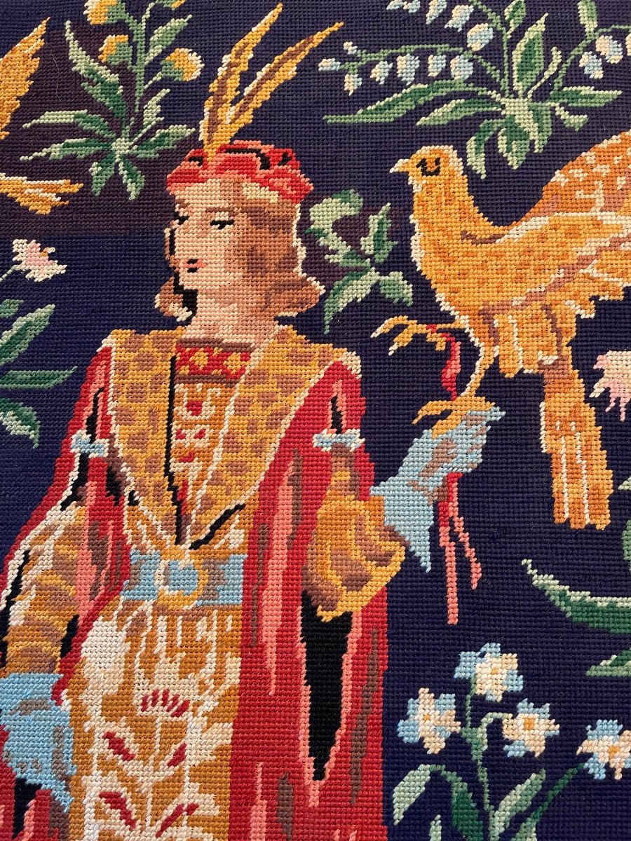 "the Falconer" Tapestry Around 1950.-photo-2
