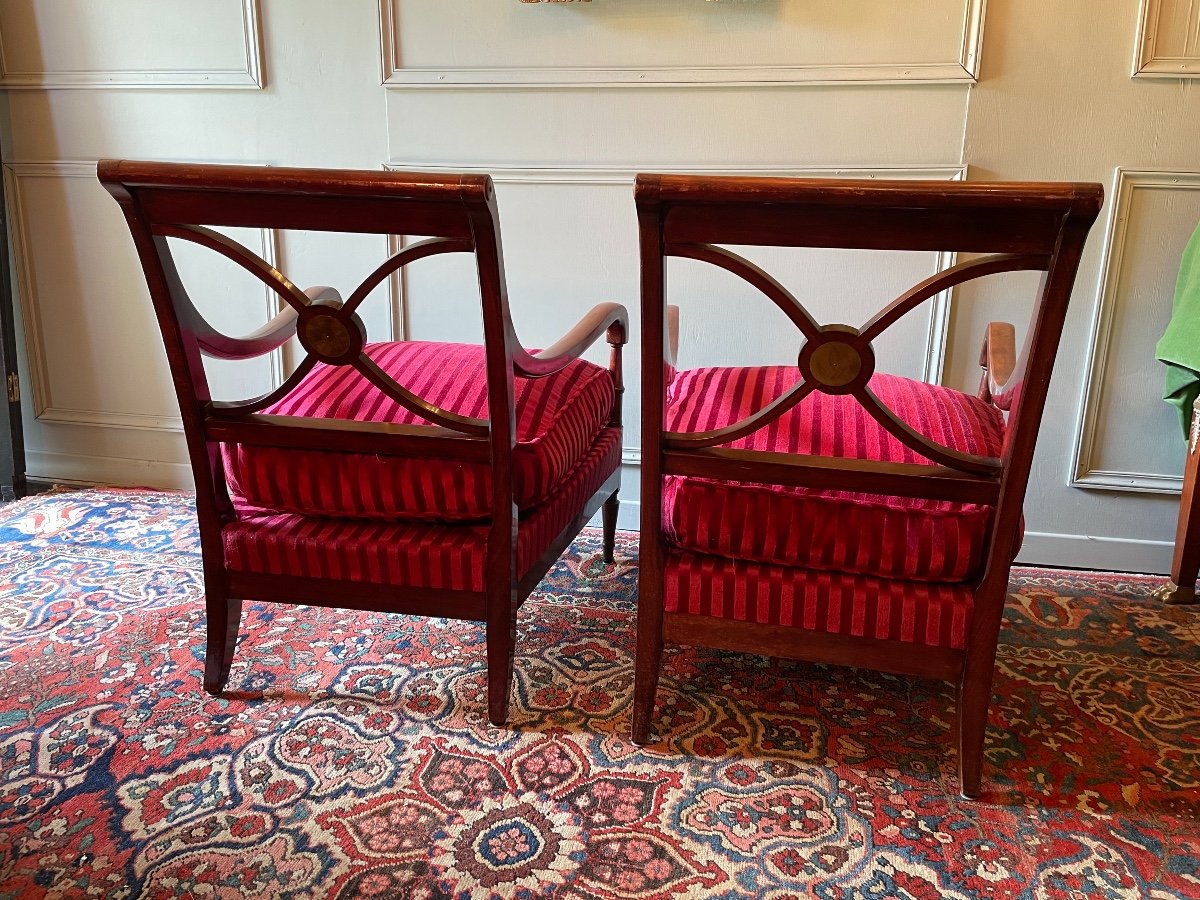 Pair Of Armchairs Maison Jansen And Maurice Hirsch. 1960s.-photo-2