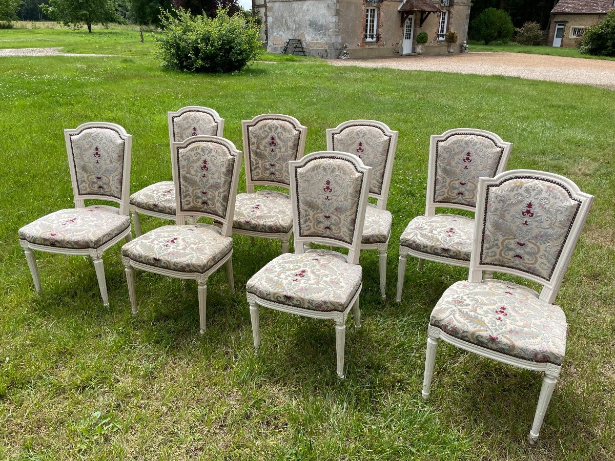 Suite Of Eight Louis XVI Style Chairs.