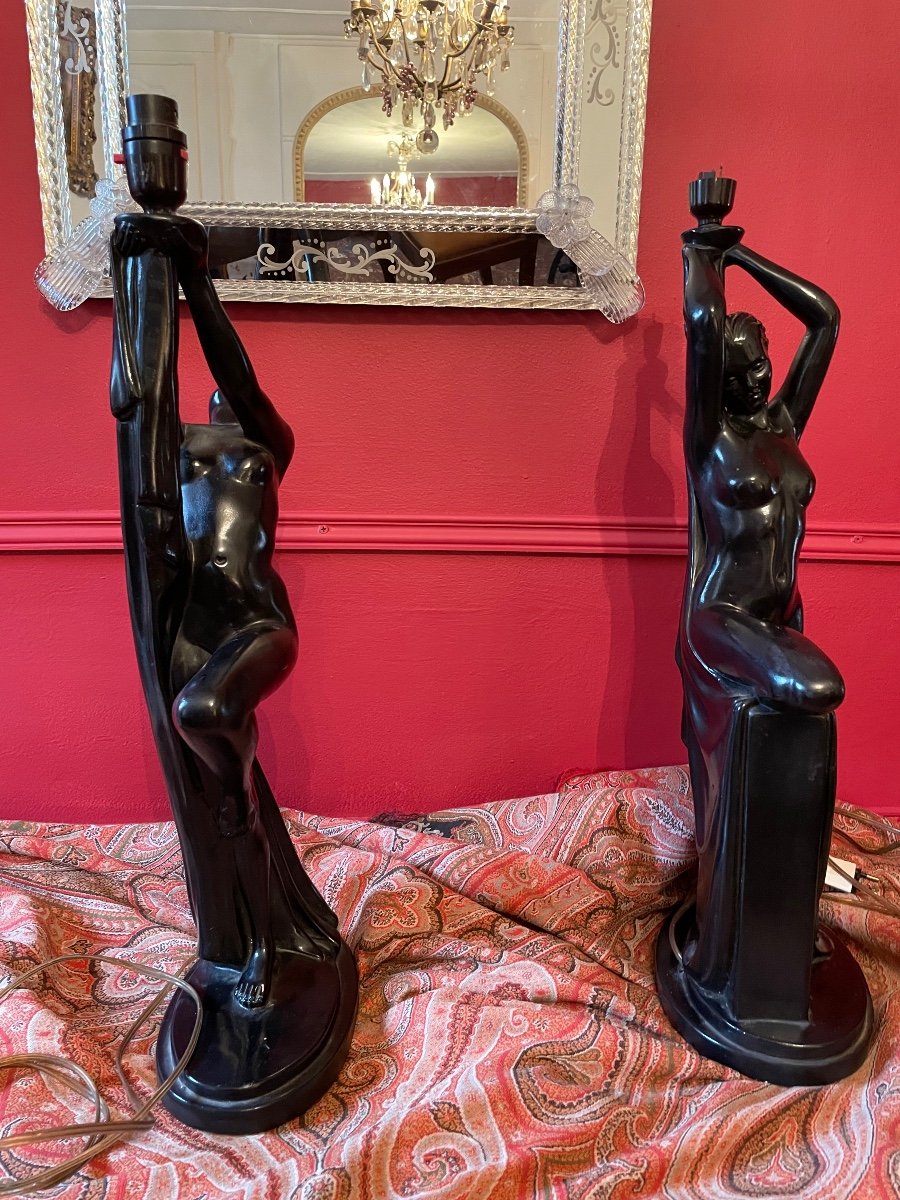Deux  Pieds De Lampe De Style Art Déco -photo-3