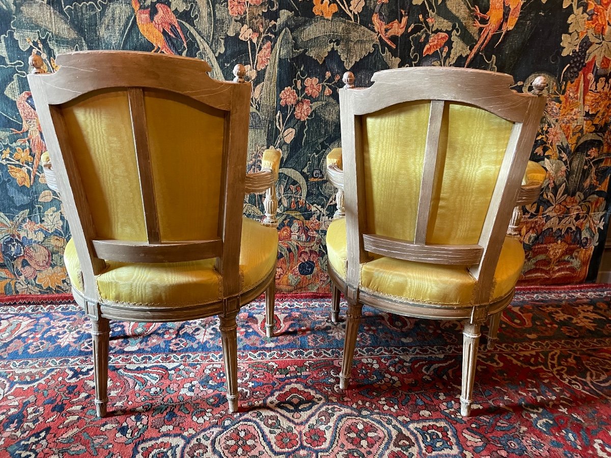 Pair Of Louis XVI Style Cabriolet Armchairs.-photo-3