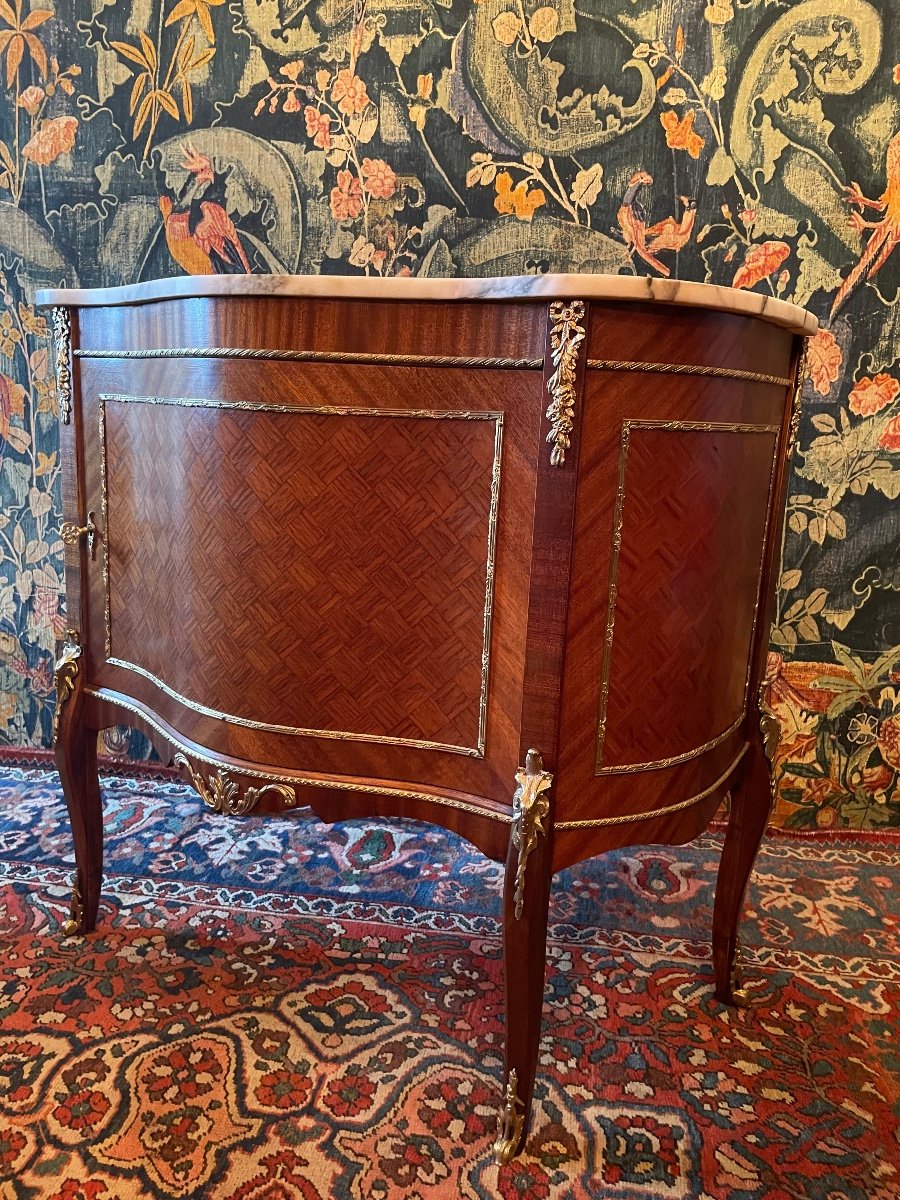 A Chest Of Drawers In Marquetry.