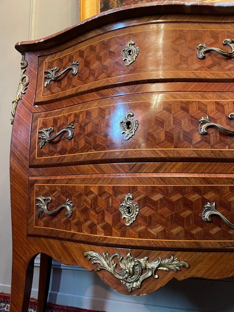 Petite Commode de style Louis XV - d’époque Napoléon III -photo-4