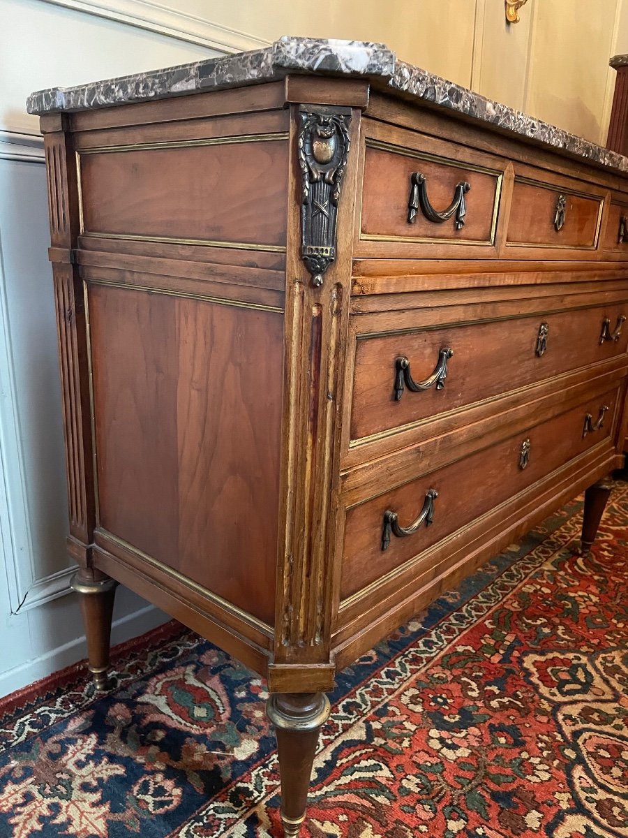 Louis XVI Mahogany Commode-photo-2