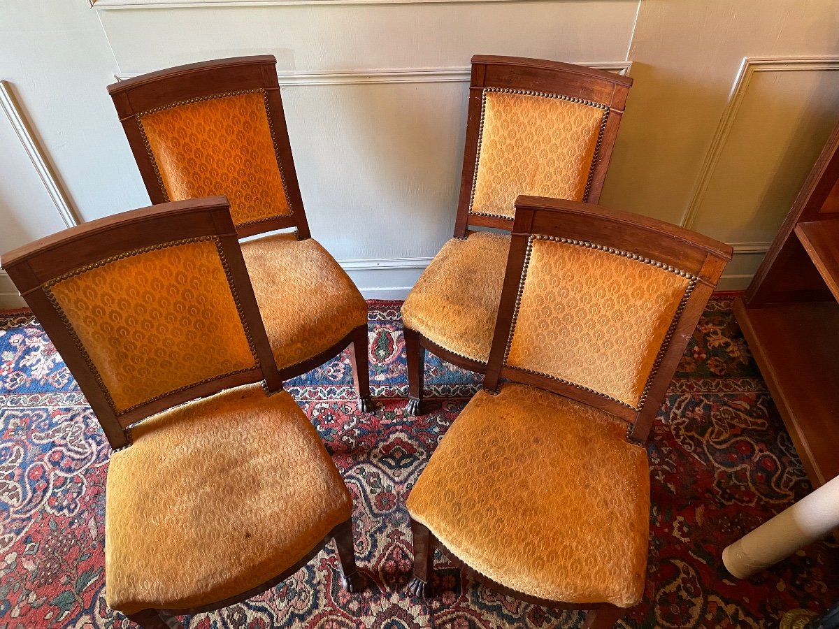 Set Of Four Empire Period Chairs-photo-4