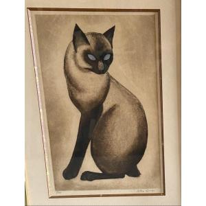 Alex Orsi (20th Century). The Cat. Etching. 