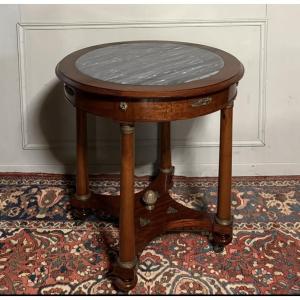 Empire Style Mahogany Pedestal Table. 