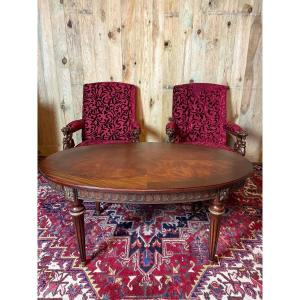 Louis XVI Style Coffee Table In Mahogany, Stamped J.f. Ehalt