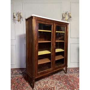 Louis XVI Style Mahogany Display Cabinet/bookcase. 
