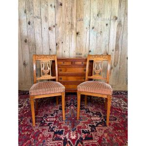 Paire de chaises directoire à la lyre