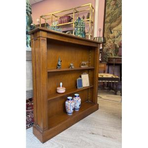 Bibus/Bibliothèque de style Directoire en bois naturel.