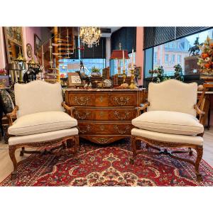 Pair Of Regency-style Armchairs From The 20th Century