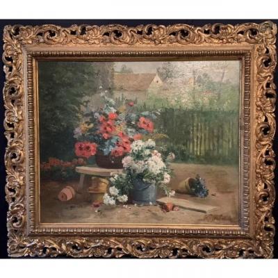 Eugène Henri Cauchois ( 1850-1911) » Nature Morte Aux Fleurs Des Champs ».