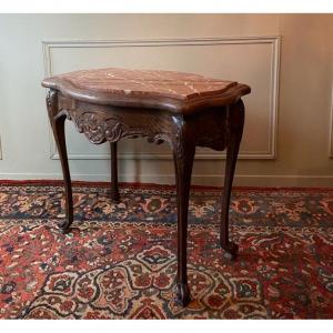 Middle Table / Living Room Table Louis XV Style, In Natural Wood.