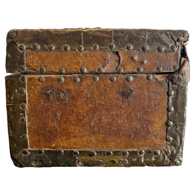 Coffret Messager d'époque Louis 14 En Bois Gainé De Cuir - Coffret- France - 17ème 18ème-photo-2