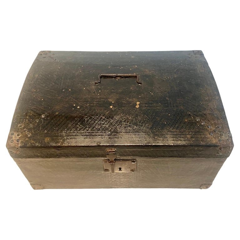 Coffret Messager d'époque Louis 14 En Bois Gainé De Cuir - Coffret- France - 17ème 18ème-photo-2