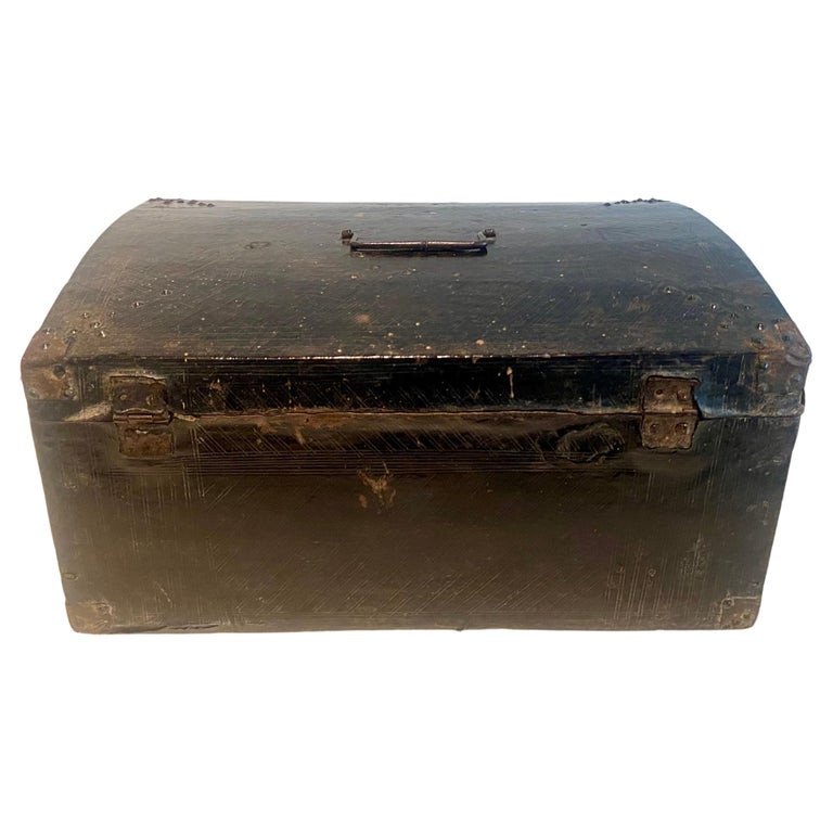 Coffret Messager d'époque Louis 14 En Bois Gainé De Cuir - Coffret- France - 17ème 18ème-photo-1