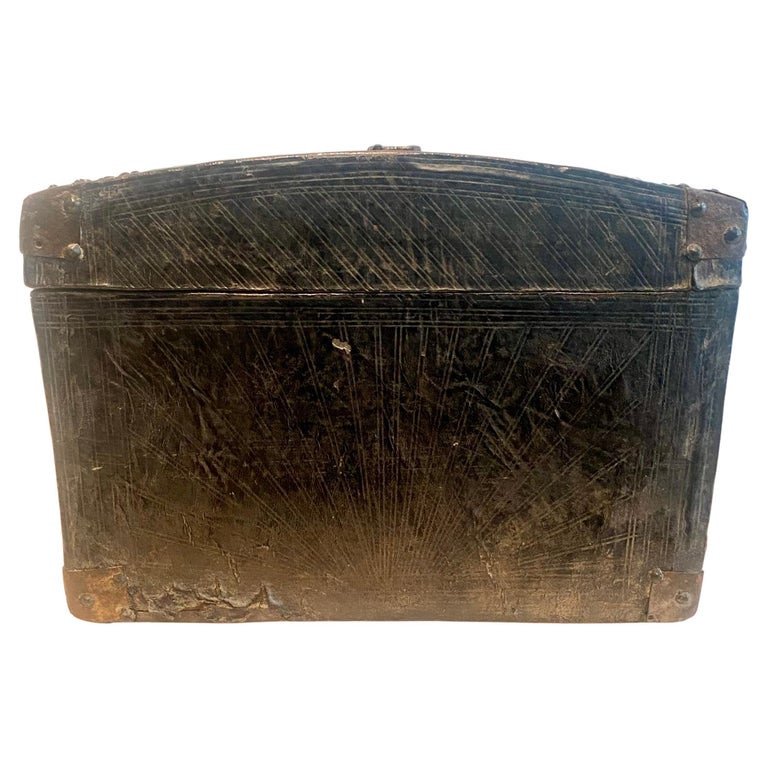 Coffret Messager d'époque Louis 14 En Bois Gainé De Cuir - Coffret- France - 17ème 18ème-photo-2