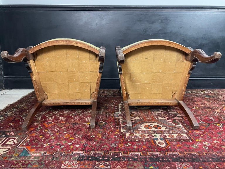 Suite De 4 Fauteuils En Acajou, époque Restauration, 19ème Siècle - France -photo-2