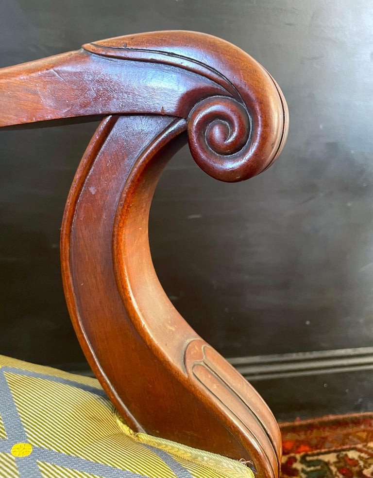 Suite De 4 Fauteuils En Acajou, époque Restauration, 19ème Siècle - France -photo-6