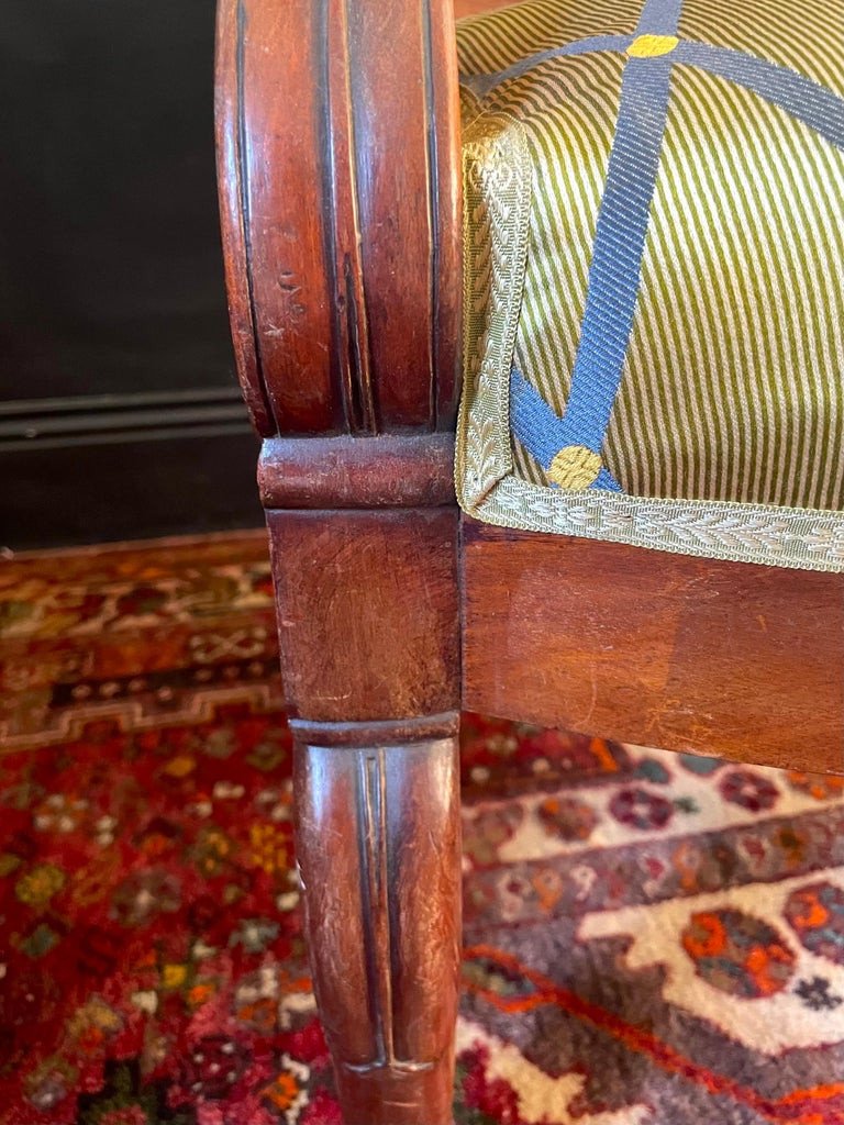 Suite De 4 Fauteuils En Acajou, époque Restauration, 19ème Siècle - France -photo-8