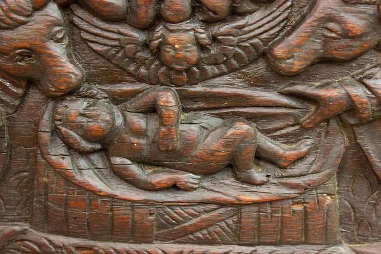 Banc Coffre-fort Renaissance Française En Bois, 17ème Siècle, France-photo-2