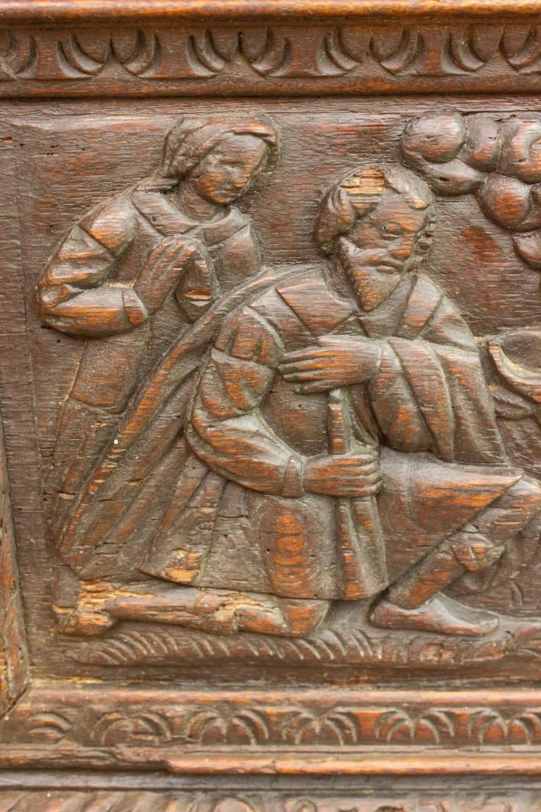 Banc Coffre-fort Renaissance Française En Bois, 17ème Siècle, France-photo-4
